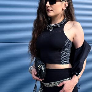 Cropped Top - Anthrazit Drops