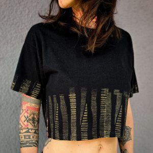 Copped Shirt - Gold Strips