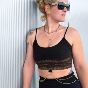 Cropped Top - Heartbeat Brown Gold