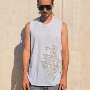 Muscleshirt "White Geometry "